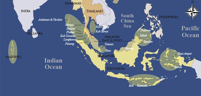 Asia Yacht Charter Area Map
